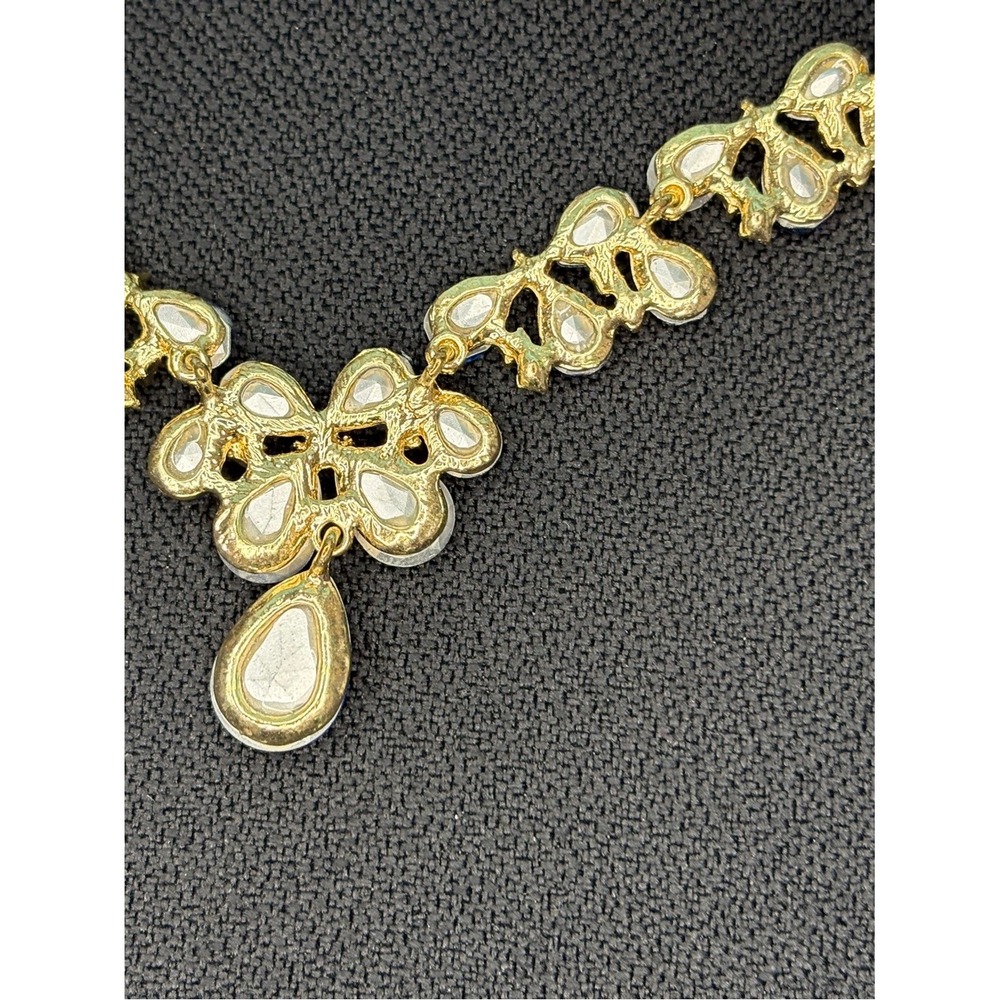 Gold-Tone Blue Crystal Necklace & Earrings Set‎ - Picture 14 of 16